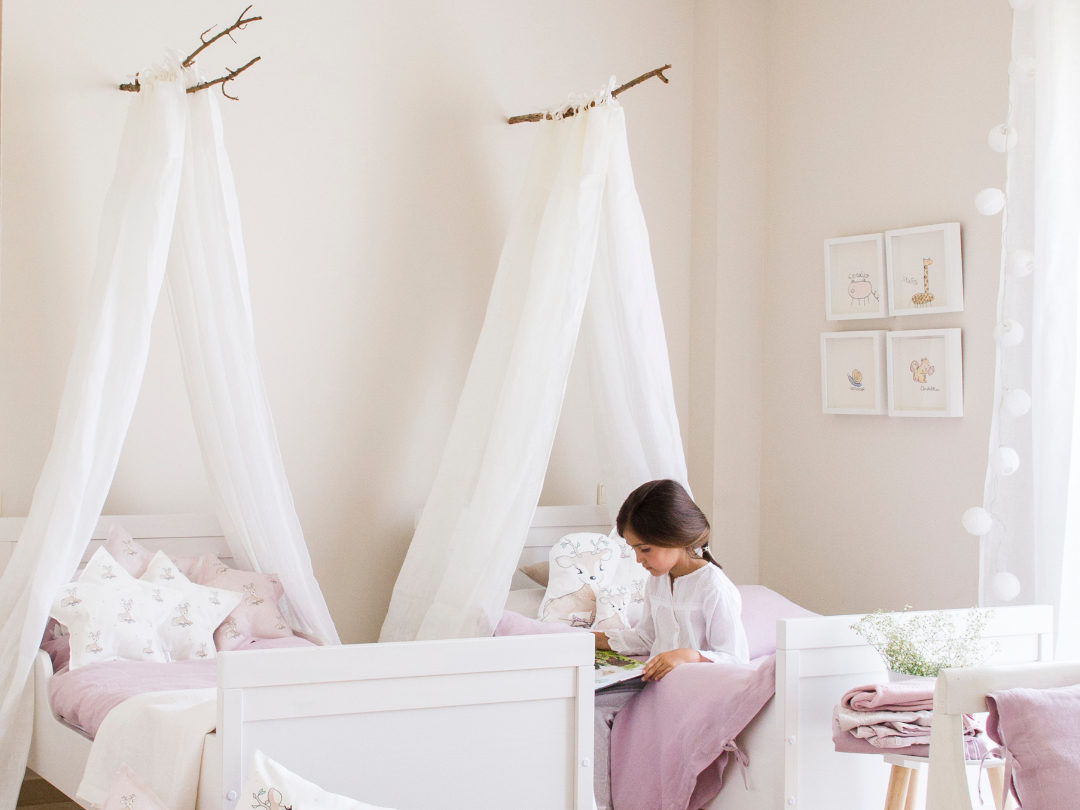 Funda de lino lavado a la piedra en rosa provenza perfecto para la cama de tu hijo/a, hazte con tu funda única o regala un detalle a una mamá.